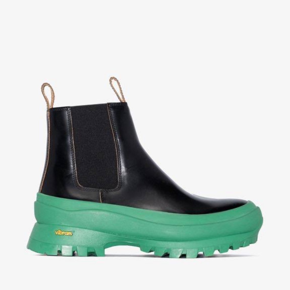 Jil sander green sole boot vibram